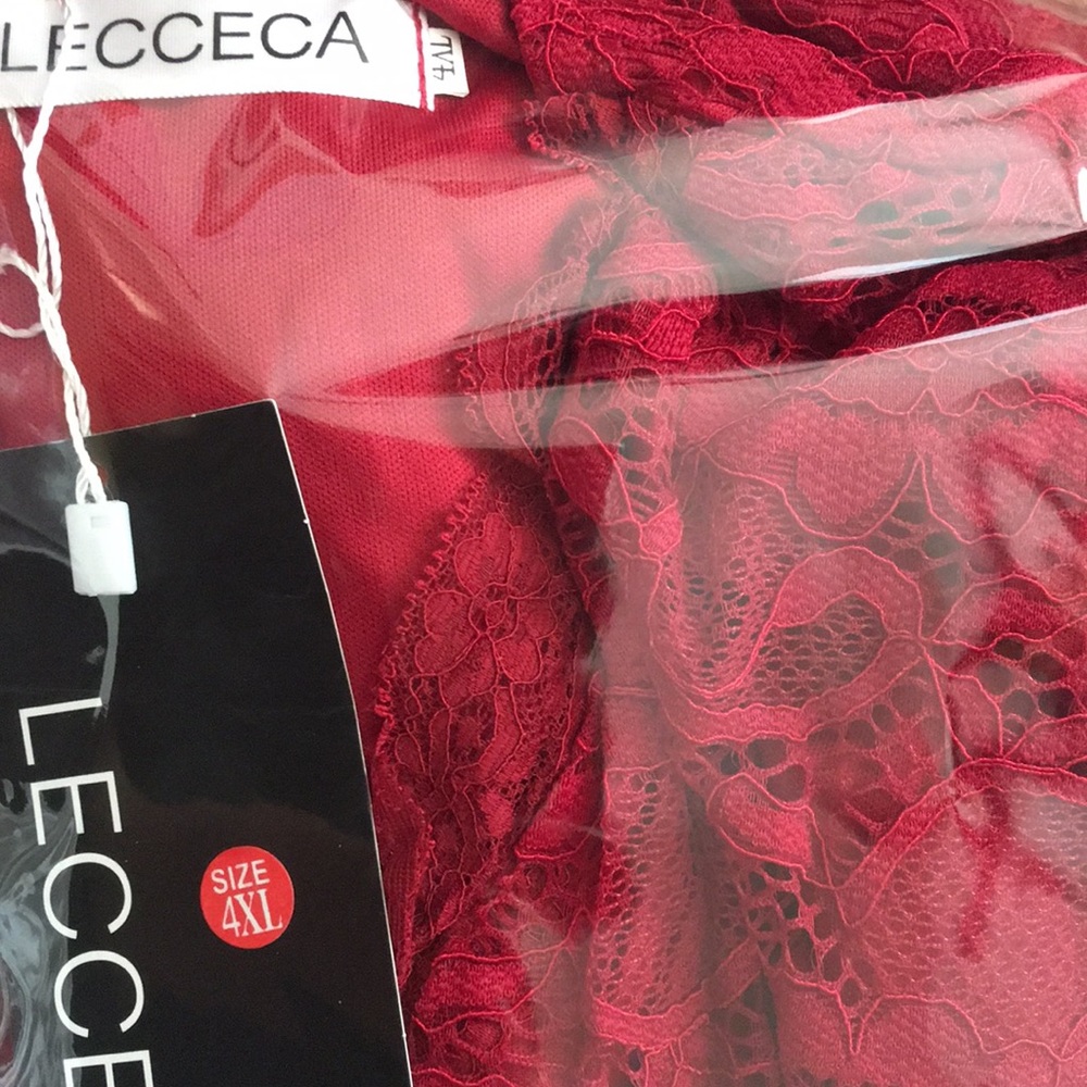 Plus Size Lace V neck cocktail dress - Picture 11 of 11